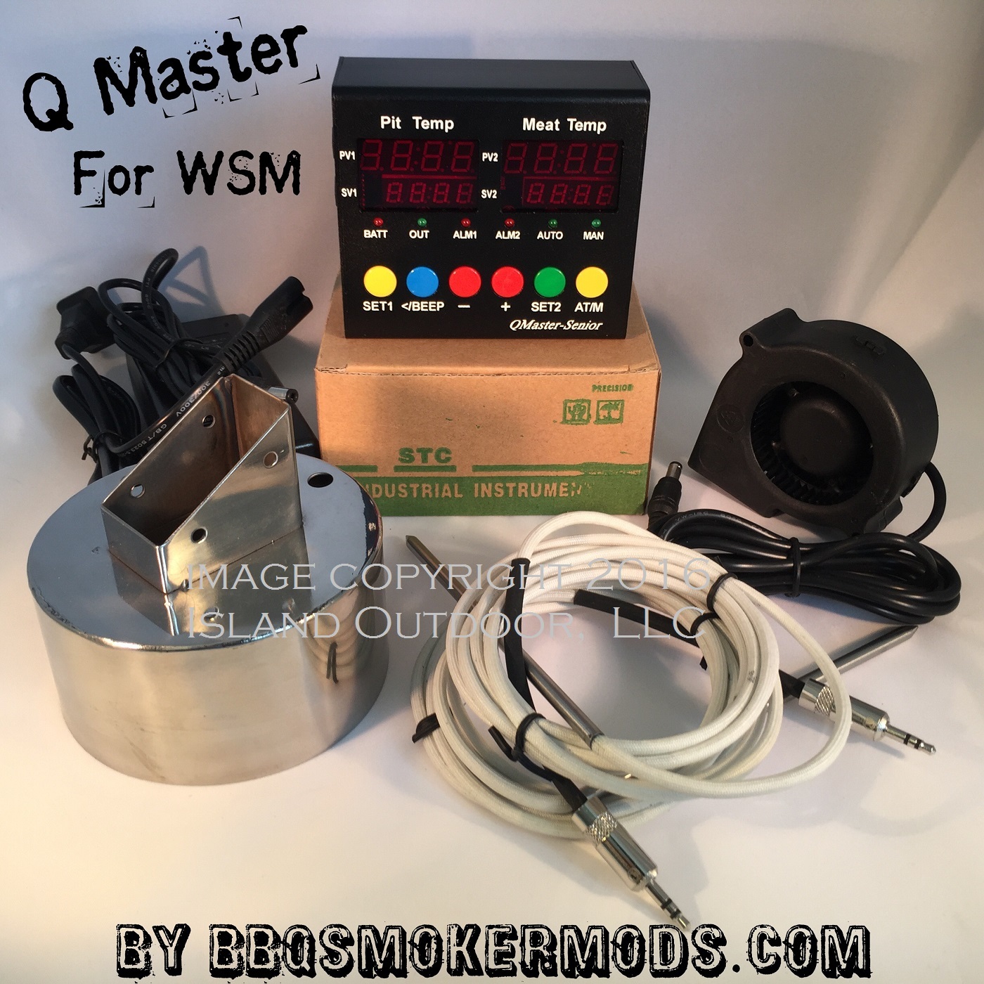 ATC Q master Temperature Weber Smokey Mountain BBQ Draft pit Controller