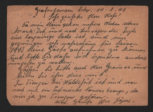 Tarjeta estacionaria OPC 1943 Alemania Grafenhausen a Frankfurt 6pf - Imagen 2 de 2