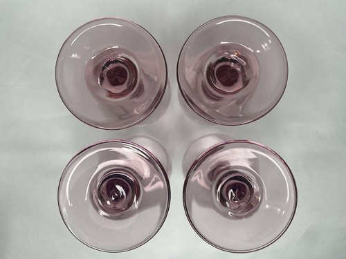 Libbey Premiere Plum Pink 8oz White Wine/Water Glasses Rose 7-1/4" Tall Set of 4 - Picture 4 of 4