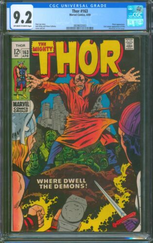Thor #163 🌟 CGC 9.2 🌟 2nd Cameo App of HIM - Warlock! Mighty Marvel Comic 1969