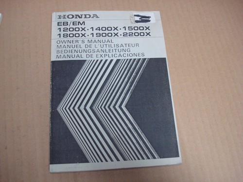 1989 Honda EB/EM 1200X 1400X 1500X 1800X 1900X 2200X Generator Owner's Manual