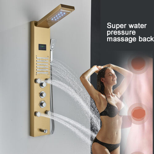 ELLO&ALLO Stainless Steel Shower Panel Tower Rain Massage System Sprayer Jets - Picture 19 of 357