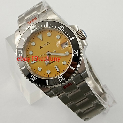 40mm BLIGER Reloj de zafiro amarillo estéril Japón NH35A reloj automático para hombres - Imagen 8 de 16