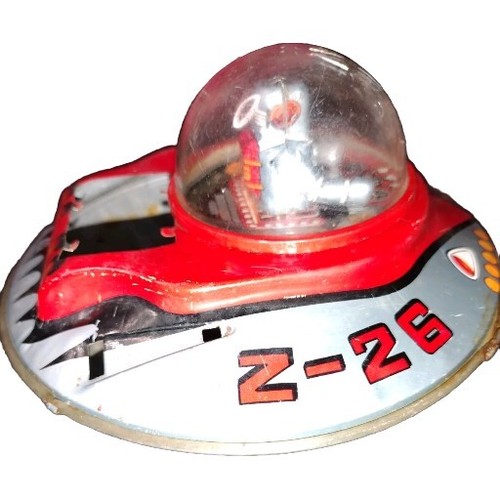Rare ๐ฅ Vintage 1950s-60s KO Yoshiya Z-26 Friction Tin Toys Space Ship - Picture 7 of 16