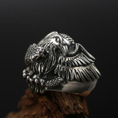 Bague homme argent massif 925 chevalière Aigle Royal Aquila