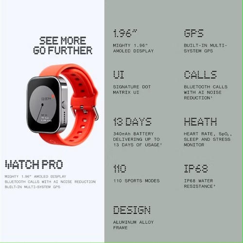 CMF by Nothing Watch Pro-1.96 inch AMOLED-AI noise reduction-GPS - Picture 2 of 3