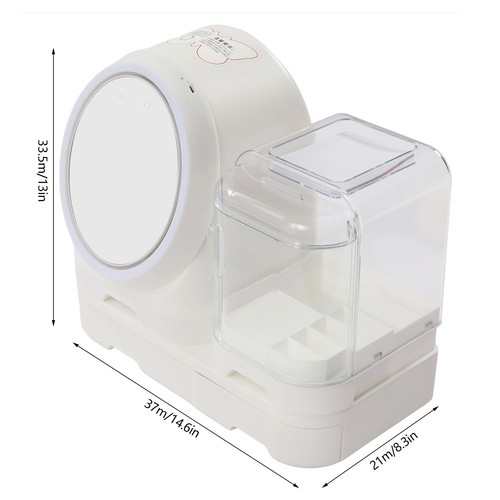 Cosmetic Makeup Box Organizer Storage Case 360?? Rotation Mirror+LED Light - Picture 2 of 12