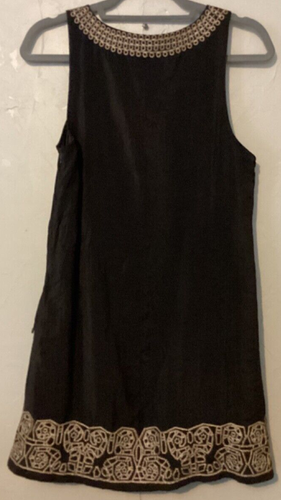 Ladies Large Sleeveless Dress Black Embroidered - Picture 8 of 9