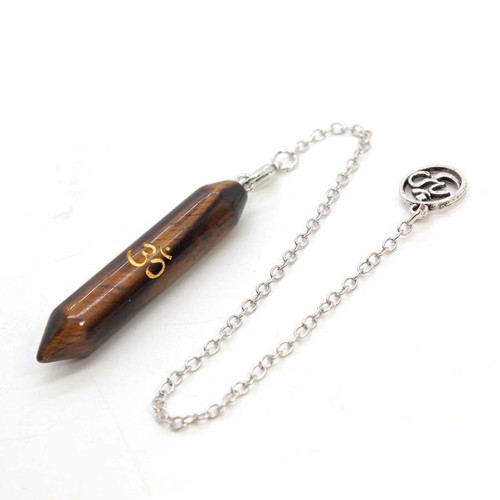 Natural Crystal Agate Stone Cylinder 3D Pendulums Pendant For Dowsing Divination - Picture 10 of 14