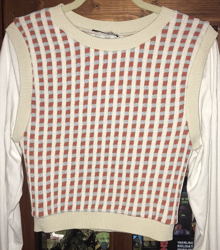 Zara Women's Sweater Vest with Attached Long Sleeves Pullover Top Size Small - Picture 2 of 11