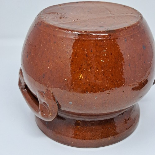 Jugtown Ware Brown Speckled Bean Pot W/ Lid North Carolina Pottery NC Approx 6" - Picture 23 of 24