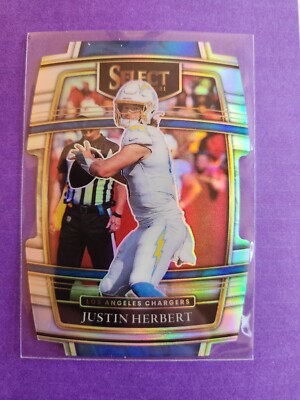 Justin Herbert 2021 Panini Select Concourse Die Cut Silver Prizm #19 LA Chargers