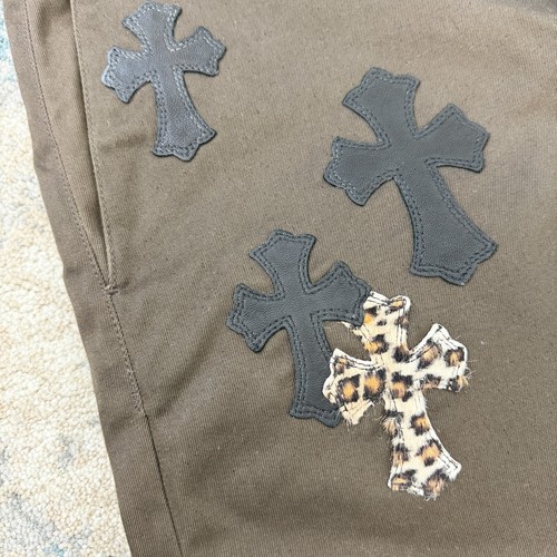 Jeans Chrome Hearts Cheetah Cross Patch in marrone prezzo consigliato £ 10000 * - Foto 5 di 24