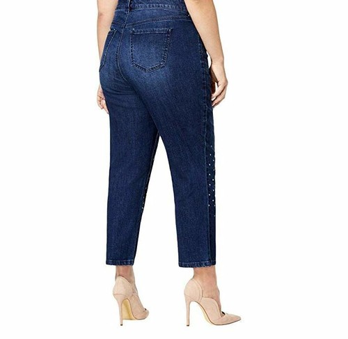 Celebrity Pink Womens 20 Dark Wash Denim Studded Front Straight leg Jeans NEW - Picture 4 of 10