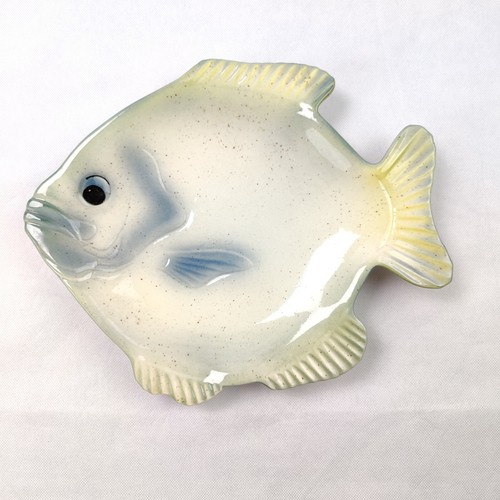 Ceramic Fish Shaped Dish Sauce / Wall Or Candy  Signed 12" x 10"   - Picture 3 of 19