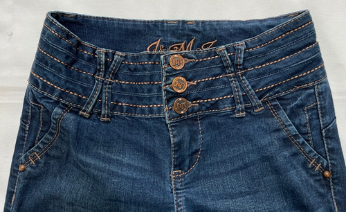 I&M ~ Low Rise Skinny Stretch Denim Blue Jeans ~ 3 Button w/ Bling ~ Sz 3 - Picture 2 of 7