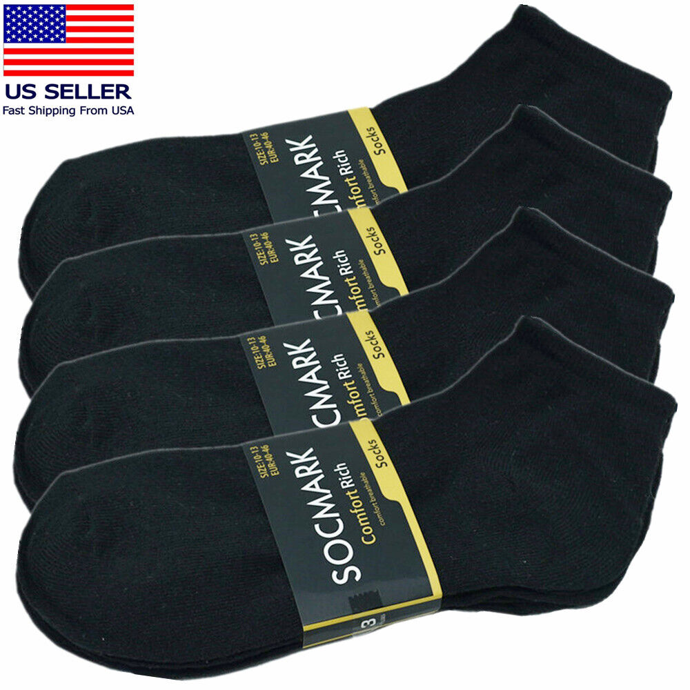 Mens 3-12 Pairs Cotton Sports Comfort Ankle/Quarter Crew Low Cut Socks Size 9-13 - Picture 33 of 36