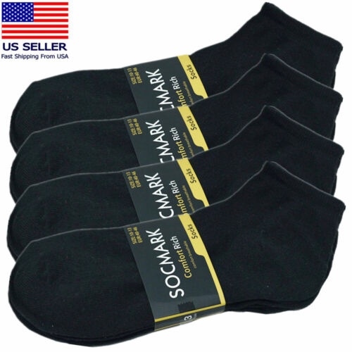 Mens 3-12 Pairs Cotton Sports Comfort Ankle/Quarter Crew Low Cut Socks Size 9-13 - Picture 33 of 36