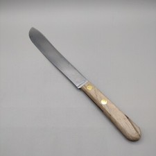 Carbon KA-BAR Chrome 8in. Kitchen Slicing Knife Wooden Handle Factory Edge Sharp
