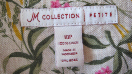 JM COLLECTION 100% Linen Blazer Floral Print Jacket - Size 10P Beautiful Soft - Picture 4 of 8