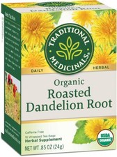 Traditional Medicinals  Organic Roasted Dandelion Root Herbal Tea  Tea Bags  16 