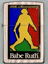 Vintage 1996 Babe Ruth 100th Anniversary MLB Zippo Lighter Lightly Used
