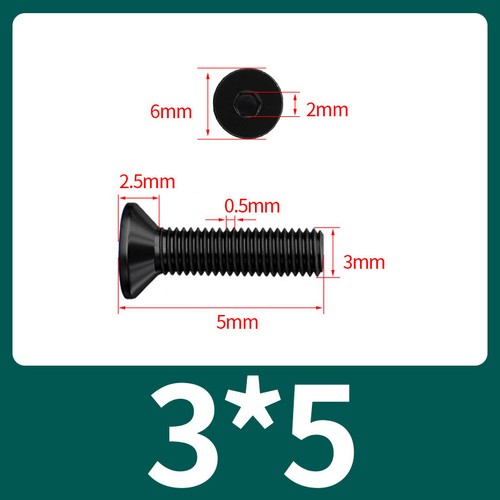 Allen Countersunk Head Screws Black Hexagon Socket Flat Head Machine Screw - Picture 8 of 31