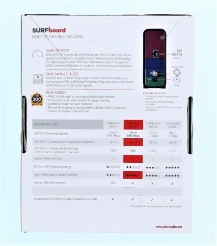 Arris Surfboard DOCSIS 3.0 modem via cavo SB6183 - Foto 2 di 3