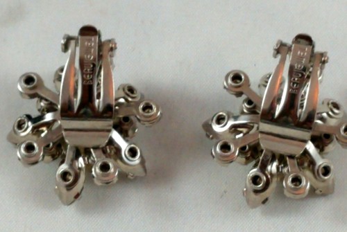 BeauJewel Clear Rhinestone Clip-On Earrings - Picture 9 of 10
