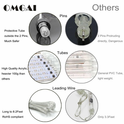 30cm LED Meteor Light Snowfall Rain Shower Lamp 8Tube Outdoor Waterproof Holiday - Picture 4 of 20