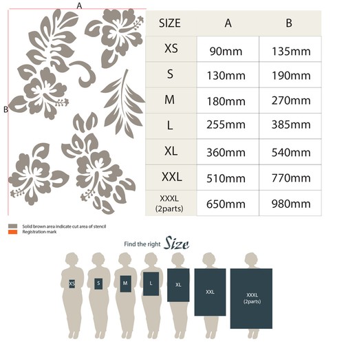Plantilla floral hibisco de colección pintura de pared tarjetas artesanías reutilizables FL127 - Imagen 9 de 22