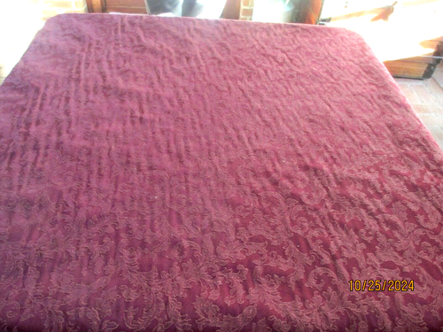 Burgundy Brocade Upholstery Fabric 56" x 86" - Picture 3 of 3