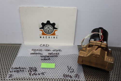 CKD ADK21-40A-03AS Solenoid Valve 100V 50/60Hz 44/48W Used With Warranty - Picture 2 of 16