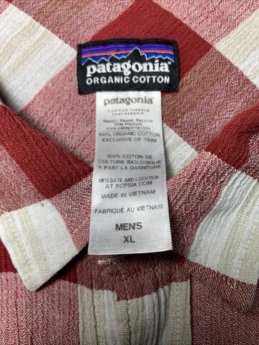 Camicia PATAGONIA COTONE ORGANICO a quadri rossa taglia XL uomo manica lunga multicolore - Foto 5 di 12