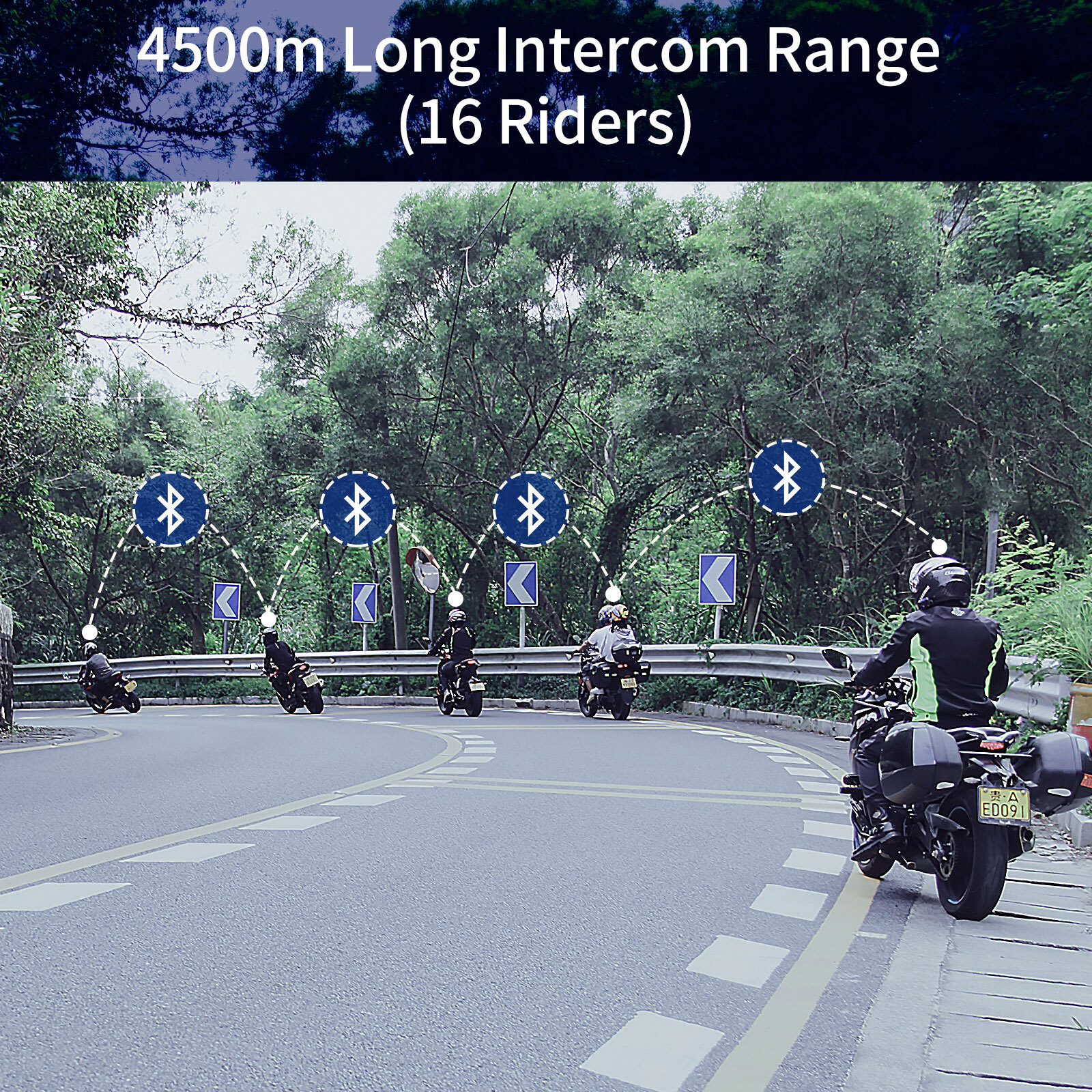 16 Riders LEXIN G16 Motorcycle Bluetooth Headset Helmet Intercom Music Sharing - Picture 6 of 12