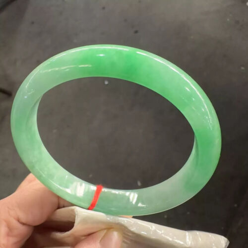 Zertifiziert Natürlich A Hoch Eisgrün Myanmar Jade Jadeit Armbänder Armreif 58-60 mm - Bild 3 von 12