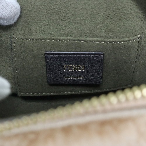 FENDI BY THE WAY MINI Shoulder Bag Shearling & Leather, Pink 8BS067 - Picture 9 of 10