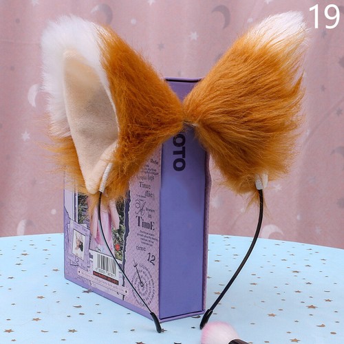 Faux Fur Cat Fox Ears Headband Lolita Cosplay Party Costume Hair Accessories - Picture 32 of 37
