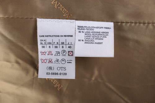 MAX MARA Beige Angora Wool Button Oversize Trench Coat Size I 40 / GB 8 / USA 6 - Picture 20 of 21