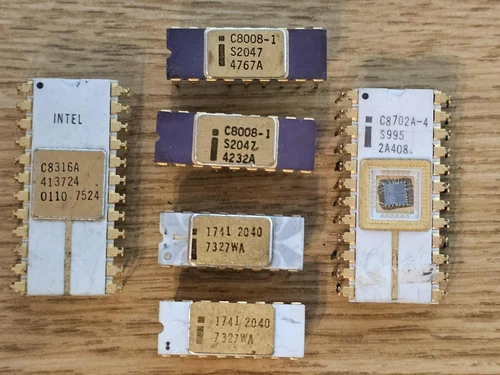 Rare White/Gray Intel Collection Lot C8008 1741 2040 C3107 C8702A C8316A - TECH