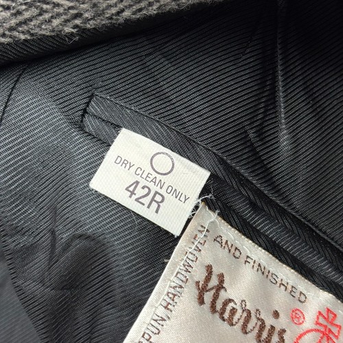 Harris Tweed Jacket Adult 42R Grey Country Hunting Outdoors Weave Blazer Men - Picture 6 of 14