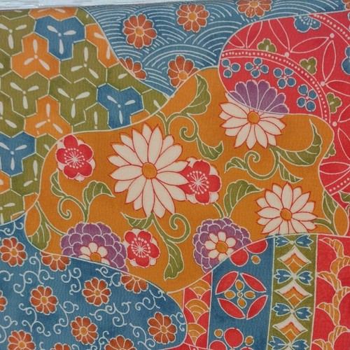 Kimono Saraca-Komon con patrón de color estampado japonés de colección - Imagen 7 de 9