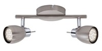 2Fl. Deckenleuchte Deckenlampe Bewegliche Spots Strahler 6W 500Lm Nickel