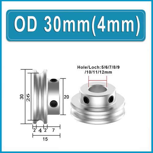 Alu PU Einzelner Rillenriemenscheibe Antriebs Riemenscheibe Ø20-80mm Loch 5-15mm - Bild 33 von 232