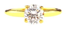 2.00Ct Round Shape D/VVS1 Solitaire Women's Anniversary Ring In 14KT Yellow Gold