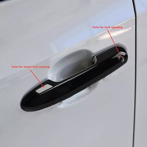 For 2020-2024 Toyota Highlander Bright Black Car Door Handles Cover Molding Trim - Picture 5 of 8