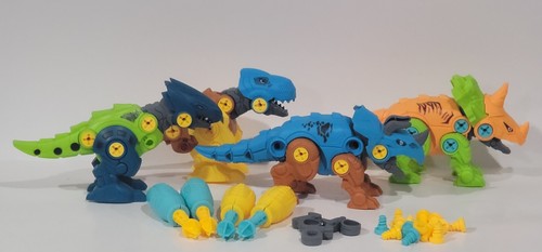Lot of 4 Take Apart Dinosaur Building Toys - Screwdrivers + Screws Included - Picture 1 of 5