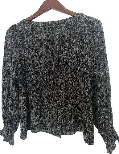 Ann Taylor LOFT Damen-Langarmbluse schwarz & weiß Muster Größe small - Bild 4 von 7
