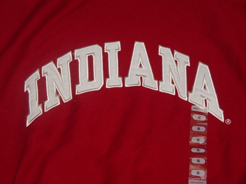 Felpa con cappuccio INDIANA University HOOSIERS HEAVYWEIGHT NUOVA SMALL/MEDIUM - Foto 2 di 7