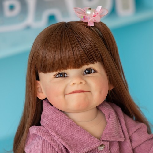 Muñeca bebé renacida de 28 pulgadas ya terminada niña pequeña enorme Bebe hágalo usted mismo regalos de cumpleaños - Imagen 8 de 8